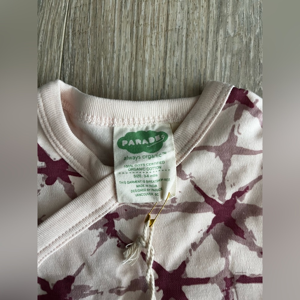 NWT Parade Baby Sleeping Gown Organic Cotton Pink Tie Dye - Size 3-6 months - Picture 2 of 7
